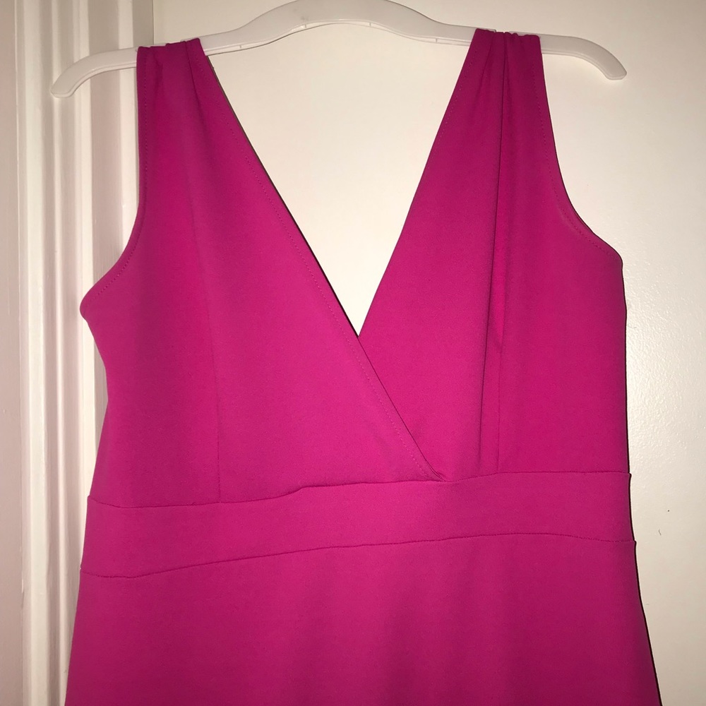 Hot Pink Formal Dress with Ruffle Bottom - Picture 2 of 5